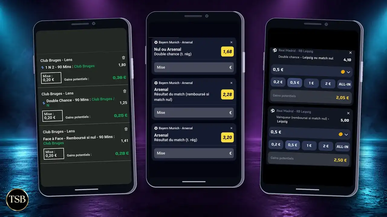 Différence entre remboursé si nul et double chance sur Betclic Winamax et Unibet
