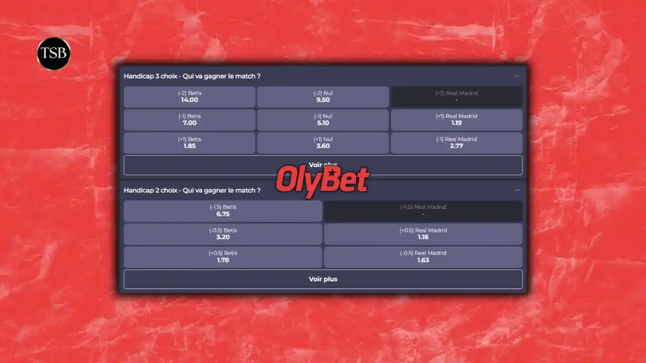Exemple d'handicap européen sur OlyBet