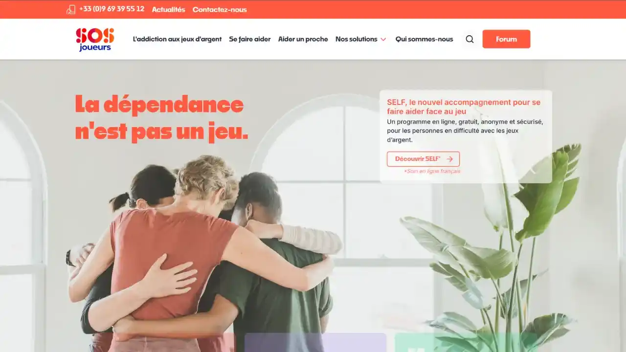 Site Internet SOS Joueurs, aide addiction paris sportifs