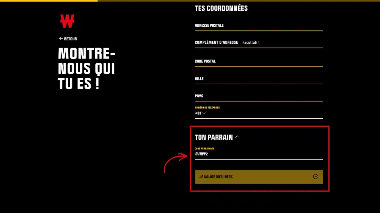 Comment rentrer un code parrainage Winamax