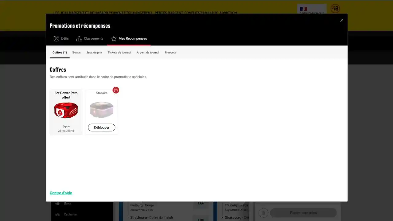 Promotions et récompenses du bookmaker PokerStars Sport