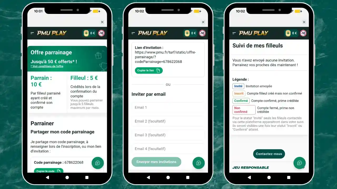 Tutoriel pour parrainer un ami sur PMU Play