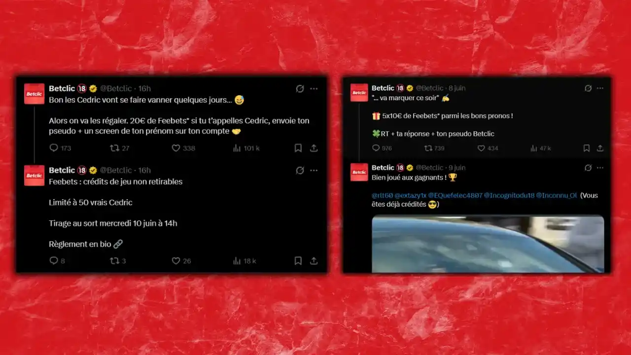 Aperçu de l'animation de Betclic sur X (Twitter)