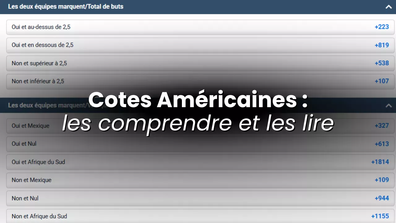 Comprendre, lire et convertir les cotes américaines