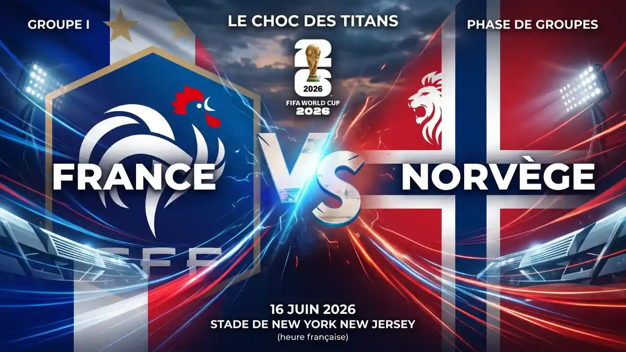 Visuel du choc entre la France et la Norvège à la Coupe du monde 2026